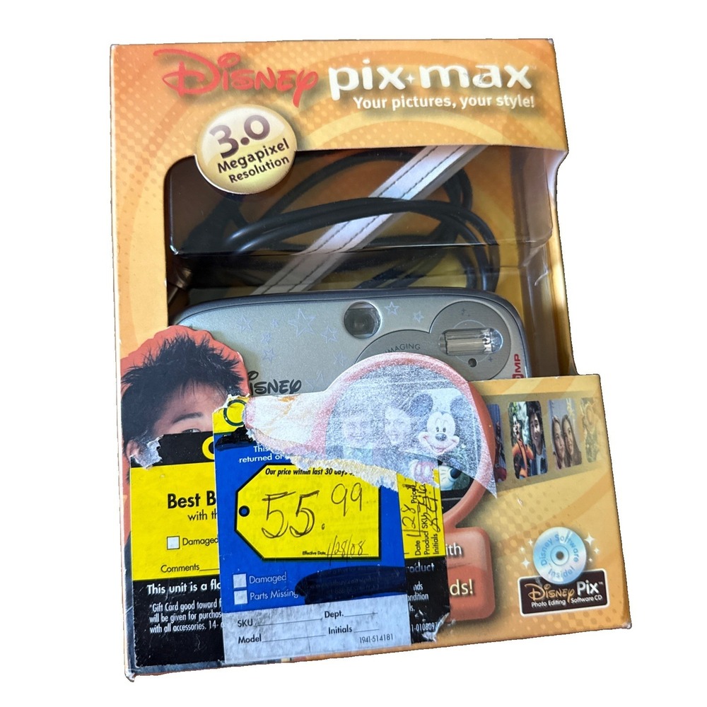 Disney PixMax 3 Megapixel Play Camera Retired NIB, rare & vintage Sealed
